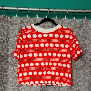 Anthropologie Maeve Orange And White Crop Top Size XSmall